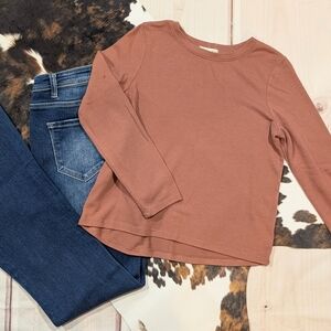 Copper Key Tan Long Sleeve Kids Sweater